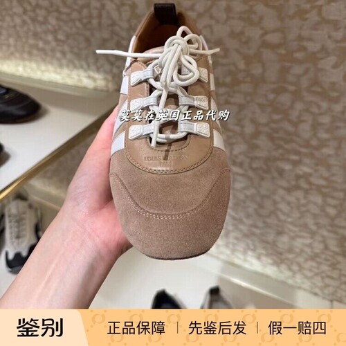 时尚绒面革小牛皮系带平底德训鞋