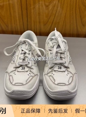 英国代购Balenciaga巴黎世家 9折时尚Hamptons白色牛皮做旧休闲鞋