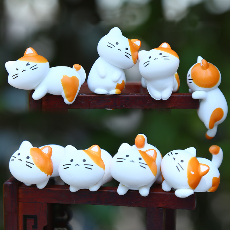 新品可爱呆萌胖胖猫咪公仔玩偶治愈系桌面装饰品迷你潮玩动物摆件