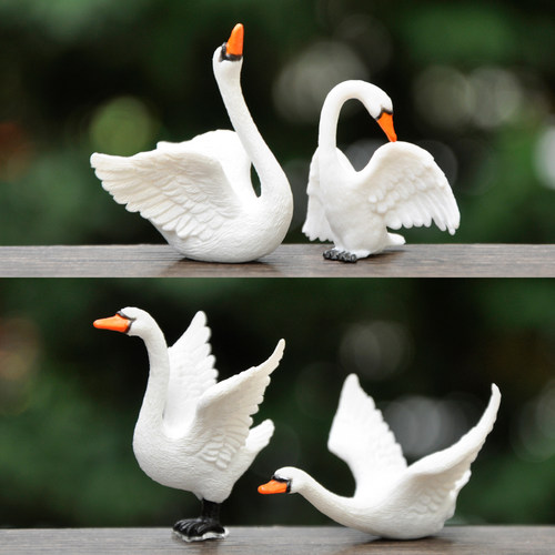 仿真天鹅PVC动物公仔装饰品摆件