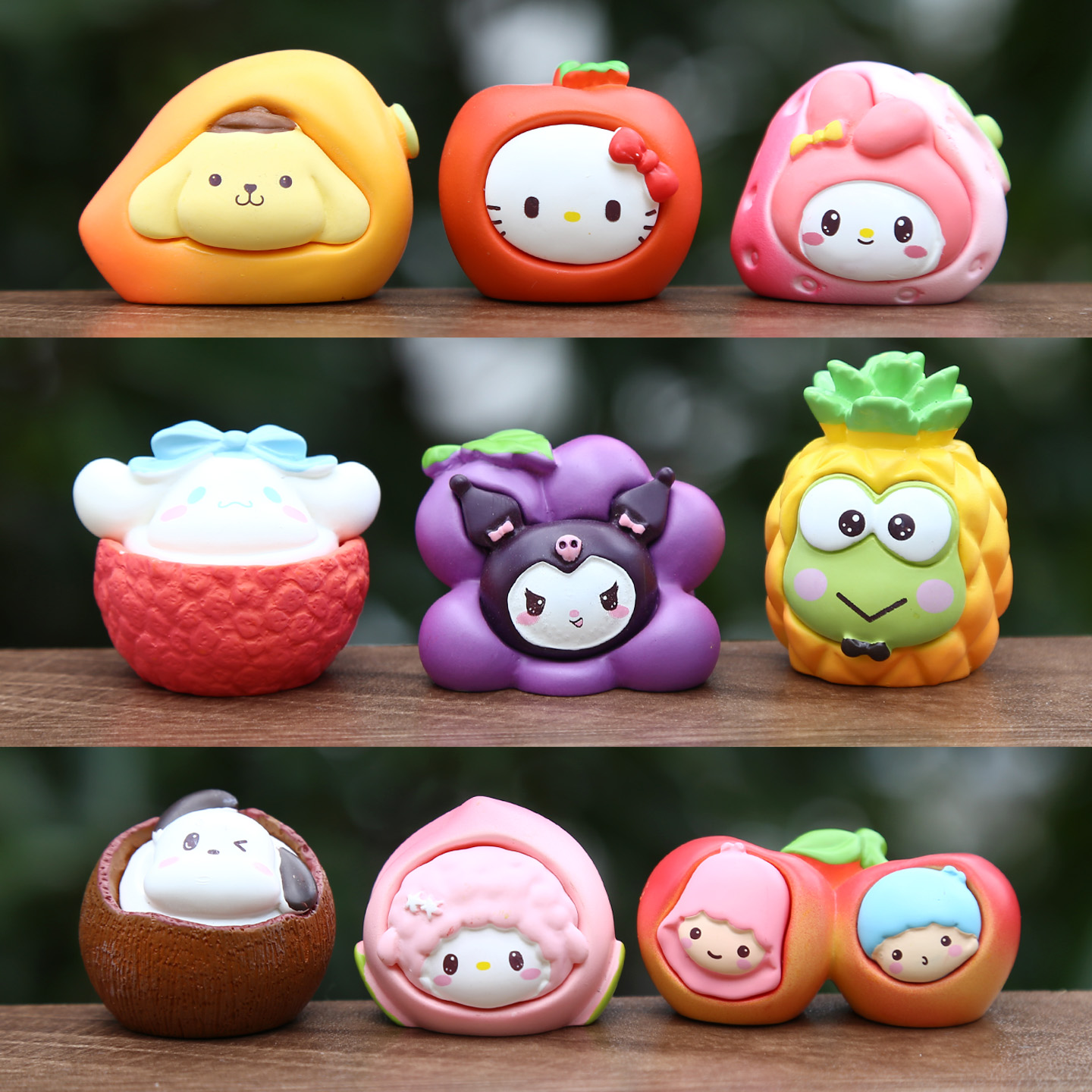 新品潮玩水果萌粒KT全家福系列整套公仔盲盒卡通小狗双子星小摆件