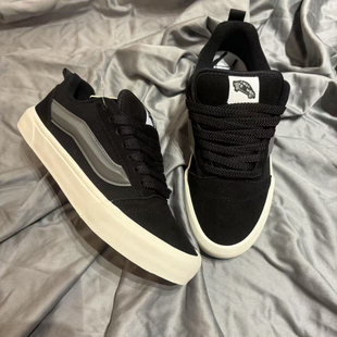 knu 低帮胖胖面包鞋 男女复古休闲百搭运动滑板鞋 skool黑白灰经典