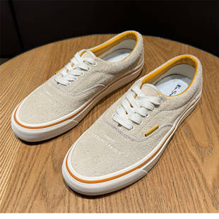 NBHD联名FTMD小屁孩低帮米色全麂皮男女休闲鞋复古百搭帆布板鞋