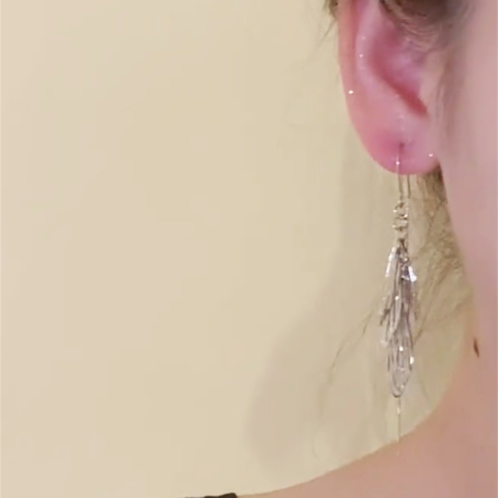 YFEIFEIE超仙长款流苏耳夹女秋冬新款高级感耳环设计精致镂空耳饰,饰品/流行首饰/时尚饰品新,耳环,淘宝优惠券,粉丝福利购,淘宝优惠卷
