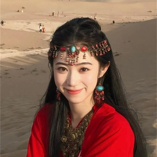 YFEIFEIE东宫小枫西域藏族头饰云南异域风情古风汉服额饰眉心坠女