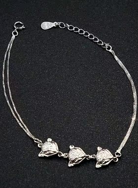 情侣甜美风小狐狸纯银礼物手链