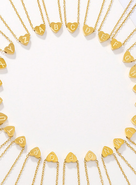 钛钢字母项链女姓氏锁骨链