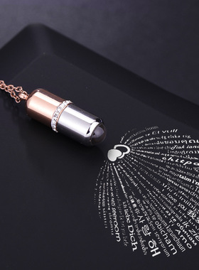 新款钛钢我药你项链双色100种