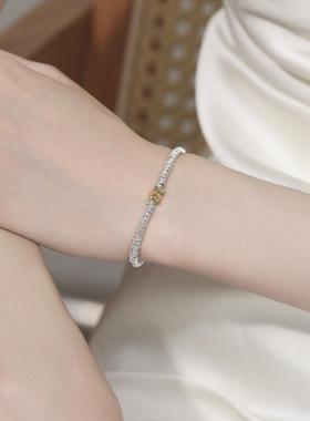 奶酪圆环碎银子手链女925银轻奢