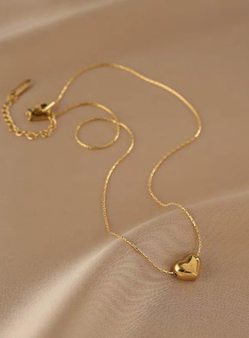 简约爱心钛钢项链女55