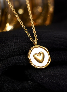 钛钢爱心项链女款6103