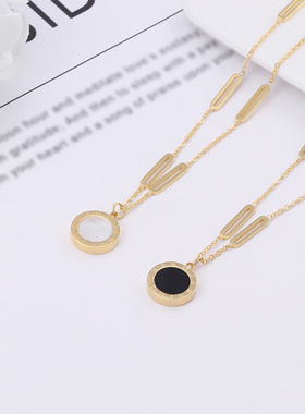 钛钢项链女轻奢锁骨链