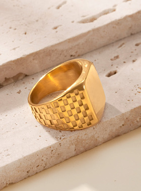 跨境爆款不锈钢男士复古戒指
