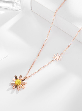 时尚网红小雏菊玫瑰金锁骨链