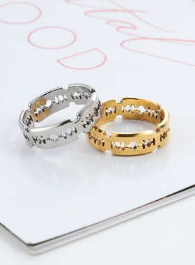 跨境新款欧美风钛钢戒指环