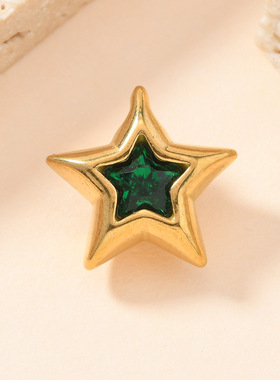 欧美爆款几何星星锆石吊坠