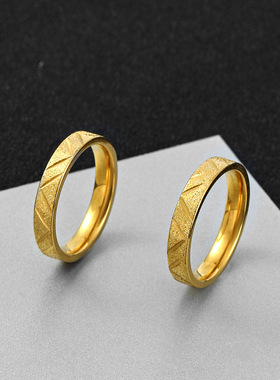 欧美简约钛钢情侣戒指