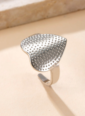 跨境新款不锈钢爱心蝴蝶戒指