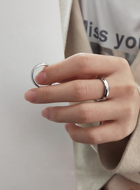 玫瑰金简约钛钢戒指女款