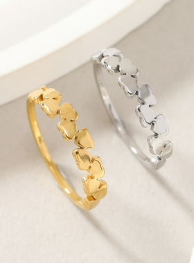 跨境简约钛钢情侣戒指