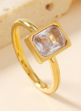 韩版锆石长方形戒指26