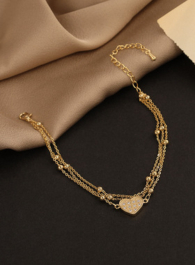 新款时尚三层钛钢手链