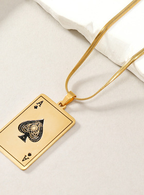 跨境个性镂空狼手掌地球扑克牌钛