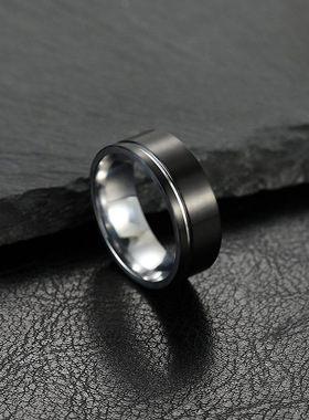简约8mm钛钢戒指厂家2