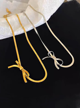 欧美钛钢蝴蝶结项链26