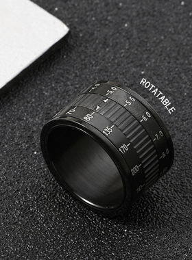 欧美风可转动相机戒指