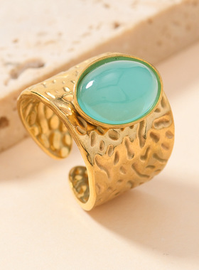 欧美简约轻奢不锈钢开口戒