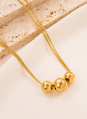 双层钛钢项链高级设计感小众百搭