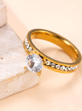 跨境爆款不锈钢四爪钻戒