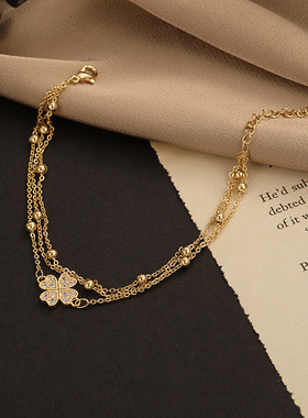 新款四叶花钛钢手链61