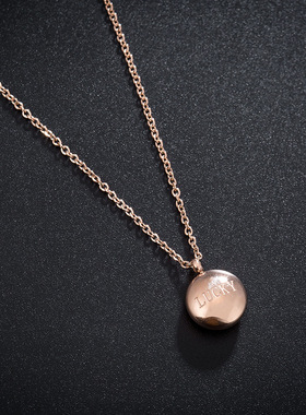 新款钛钢金豆项链6525