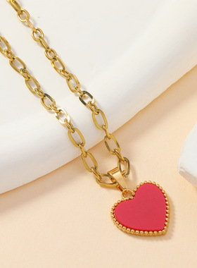 滴油LOVE爱心贝壳吊坠