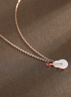 新款创意钛钢项链女时尚白贝锁骨