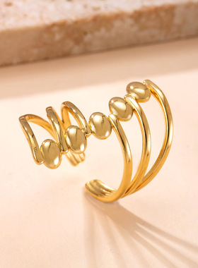 跨境不锈钢异形开口戒指