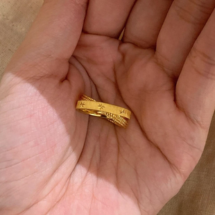 时尚高级感水星小双环行星系戒指中古食指戒女款高级感高端气质款