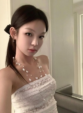 法式长款满天星珠珠项链女多层叠戴配饰轻奢高级锁骨链