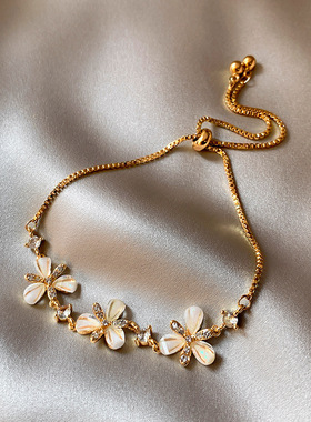 日韩甜美花朵手链小众时尚