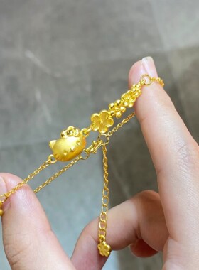 少女心爆棚的樱花猫咪手链女