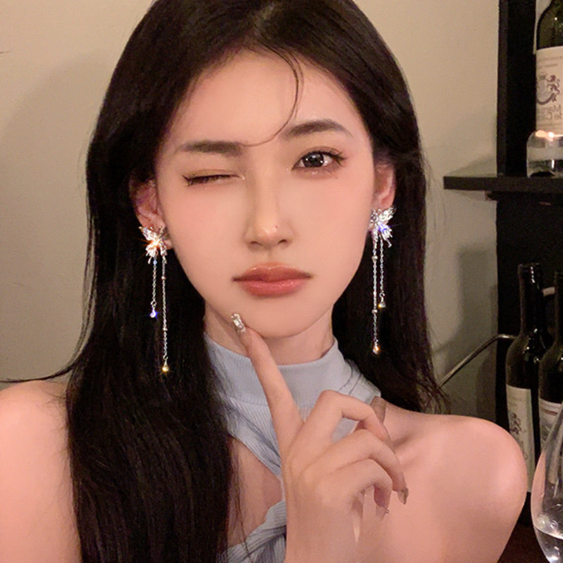 超仙液态精灵蝴蝶流苏耳钉女新爆款高级设计感时尚百搭耳环耳饰品,饰品/流行首饰/时尚饰品新,耳钉,淘宝优惠券,粉丝福利购,淘宝优惠卷