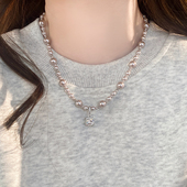 曼塔玫瑰方糖珠珠项链2025新款 爆款 设计感百搭锁骨链颈链配饰高级