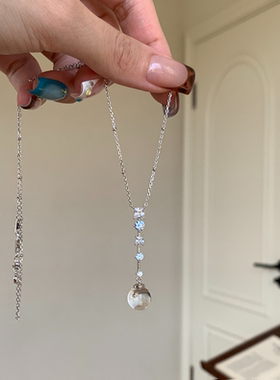 2026超火冰透吊坠锁骨链女款