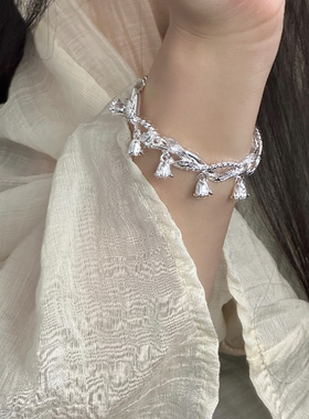 新中式铃兰花手镯女个性