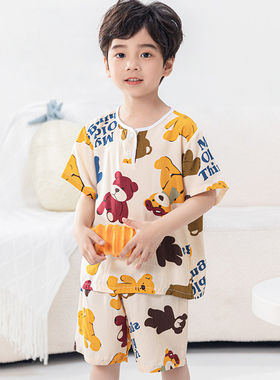 休闲绵绸夏季短袖短裤家居服薄款