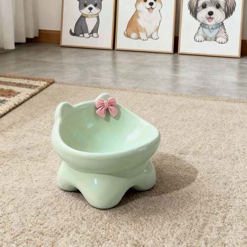 猫碗陶瓷防打翻高脚设计保护颈椎