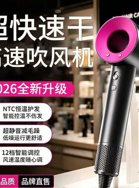 家用宿舍吹风机家用风力理发店高速静音护发无叶负离子电吹风顶配
