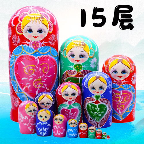 原厂手彩绘桃心拍下发俄罗斯套娃